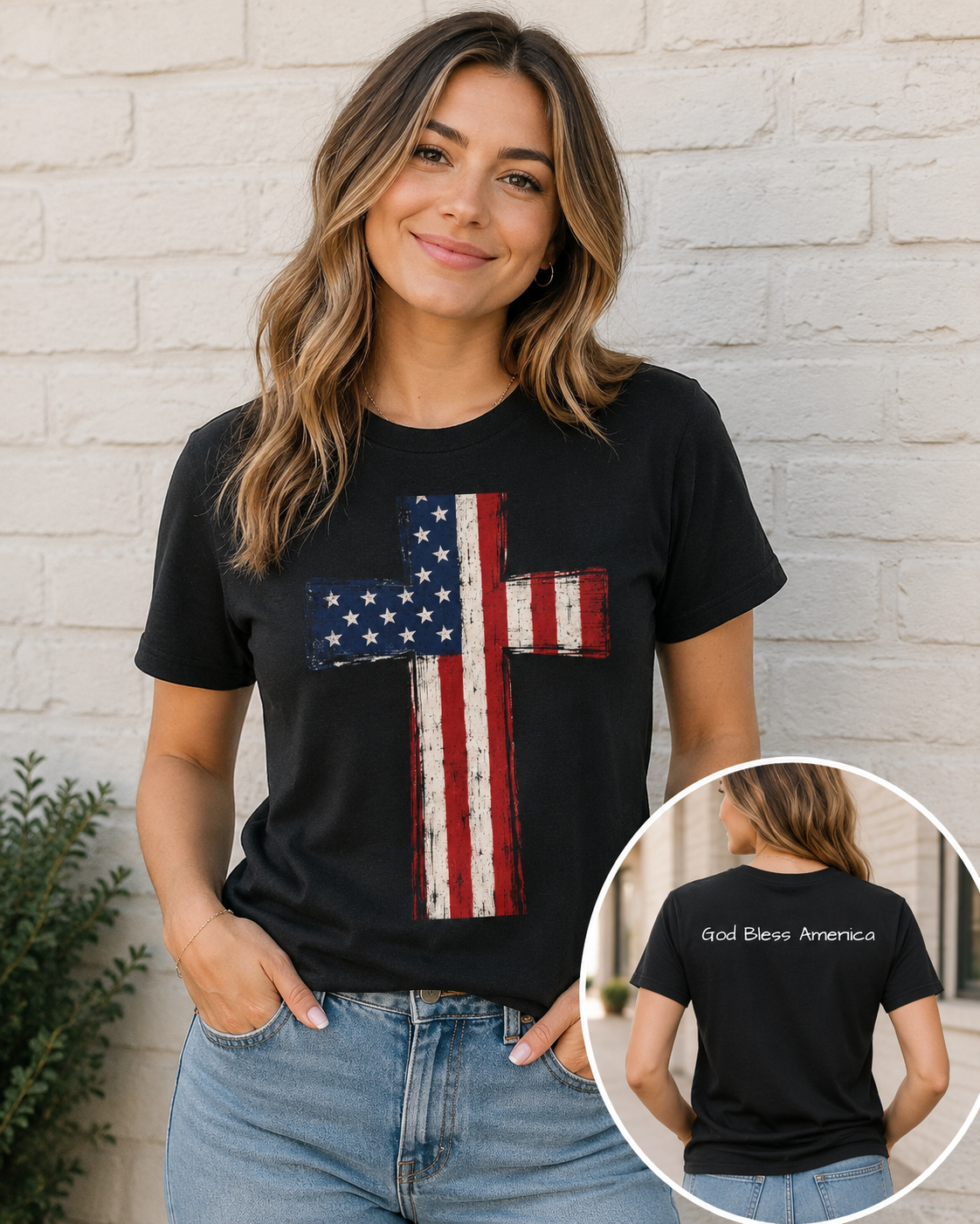 God Bless America Graphic Cotton Tee