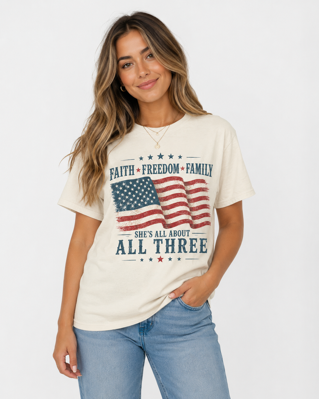 Faith Freedom Family Graphic Tee